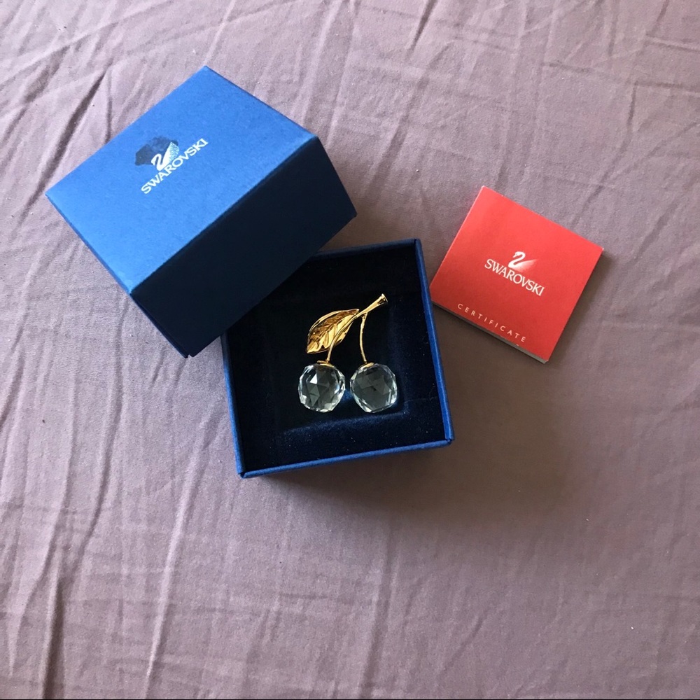 Swarovski crystal cheery chest pin